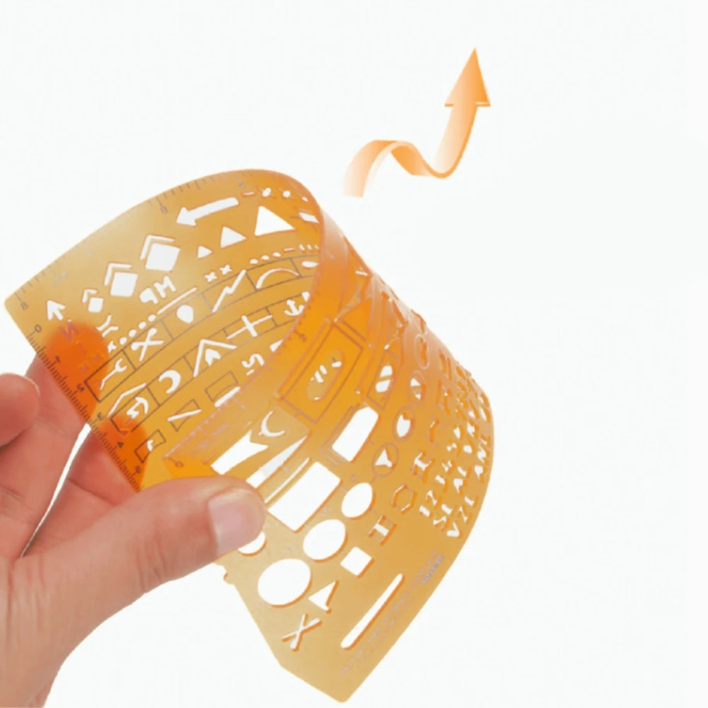 Translucent Drawing Template Ruler – Plastic Stencil Layout Tool Drawing Stencil Template Axl