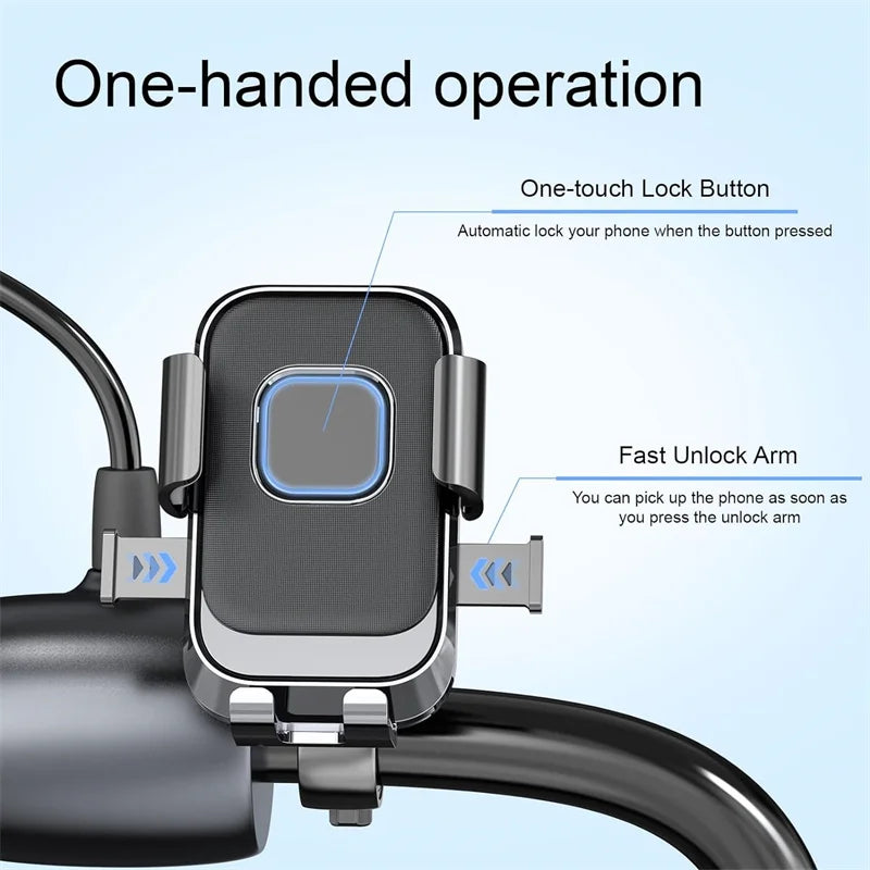 Motorcycle Phone Holder – One-Hand 360° Rotatable Bike Mount Motorcycle Phone Mount Axl