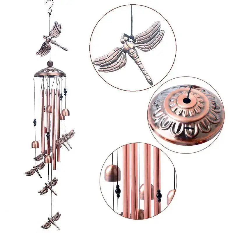 Metal Wind Chimes – Turtle, Butterfly & Dragonfly Garden Decor Garden Wind Chimes Axl D