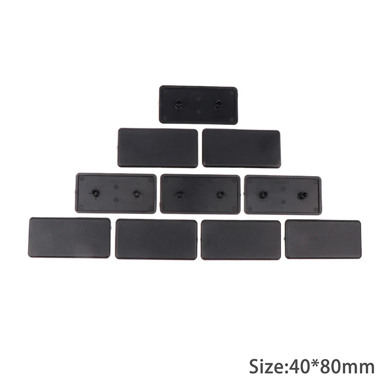 10Pcs Black Plastic End Caps for EU Aluminum Profile 2020–4545 Profile End Caps Axl 40x80mm