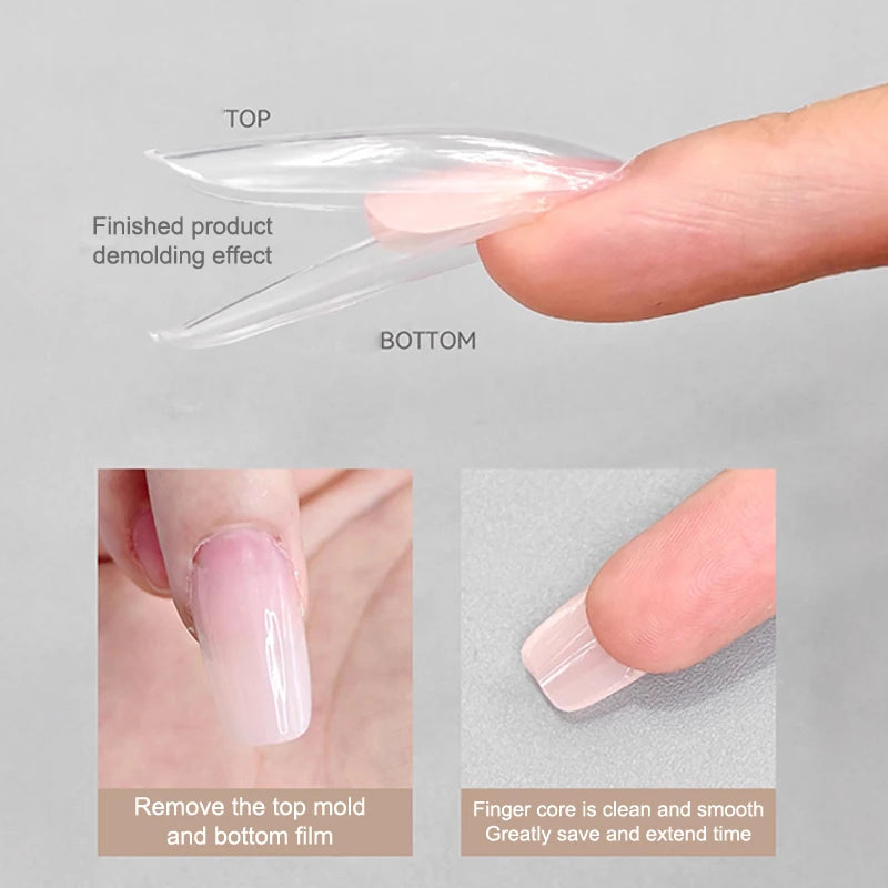 60Pcs Sandwich Dual Nail Forms – 15 Sizes Coffin & Almond Nail Extension Forms Axl
