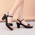 Women's Peep Toe Platform Gladiator Sandals | Square Heel Platform Gladiator Sandals Axl black 41