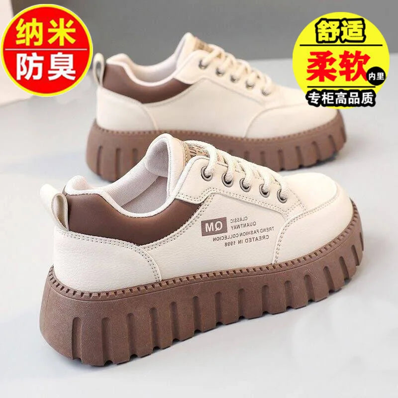 Women's Height Increasing White Sneakers | Anti-Slip Casual Women's Sneakers Axl