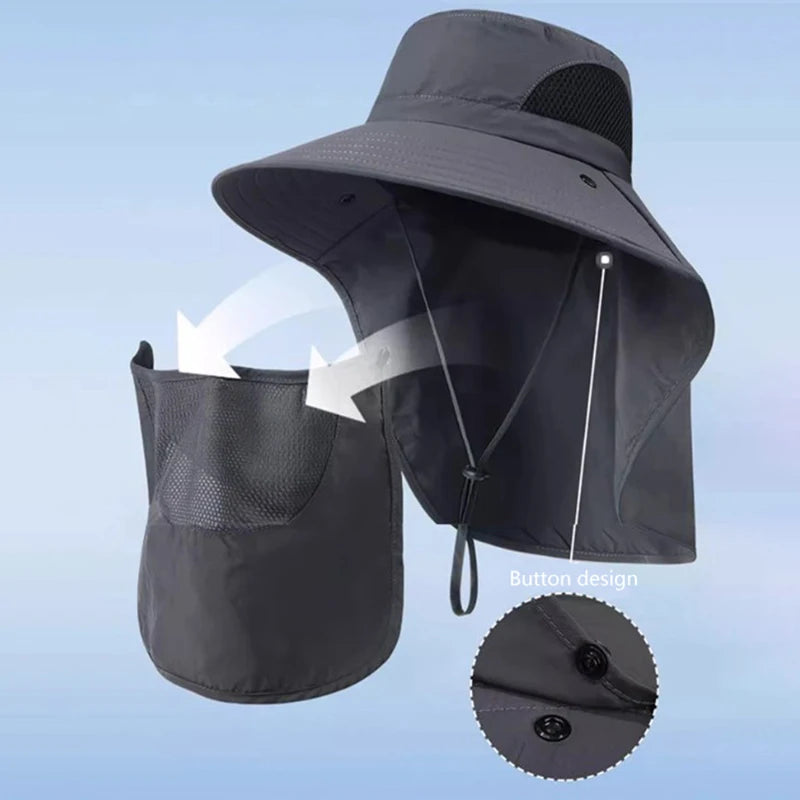 UV Sun Hat with Neck Flap – Outdoor Fishing Bucket Cap Outdoor Sun Hat Axl