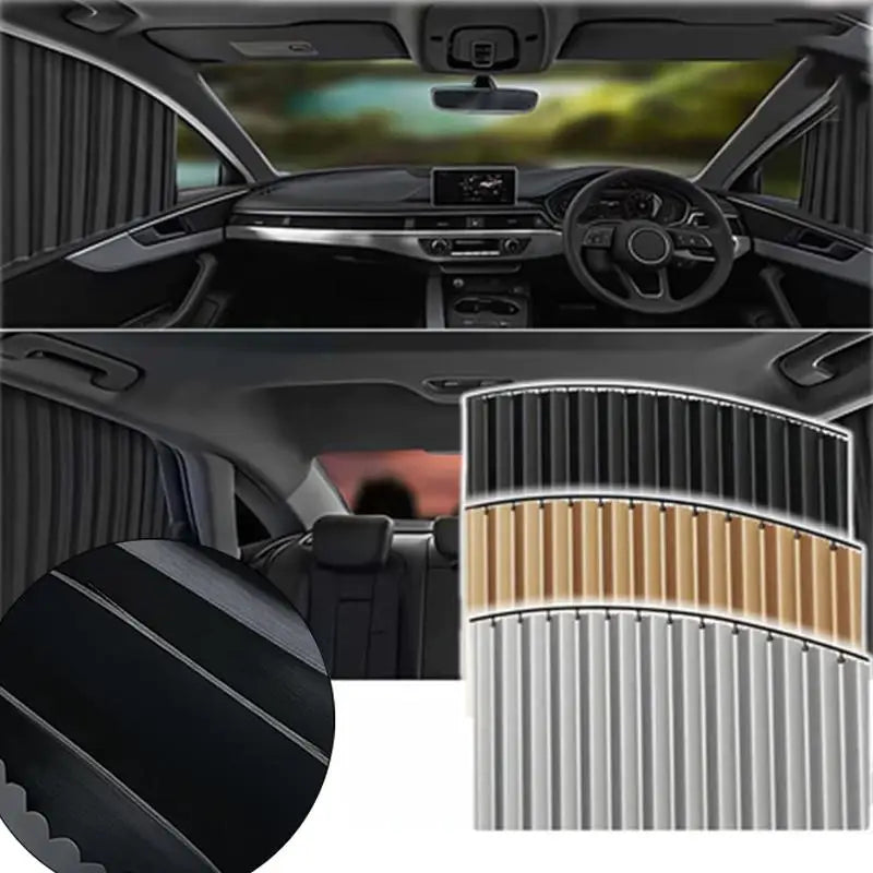 4-Pc Magnetic Car Window Curtains – Retractable Sun Shade Set Car Window Curtains Axl