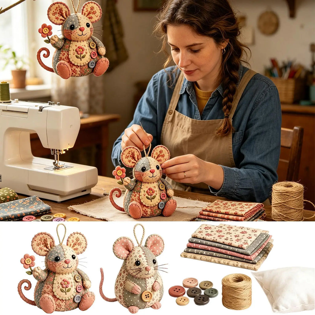 Mouse Ornament DIY Sewing Craft Kit – Beginner Friendly DIY Sewing Craft Kit Axl