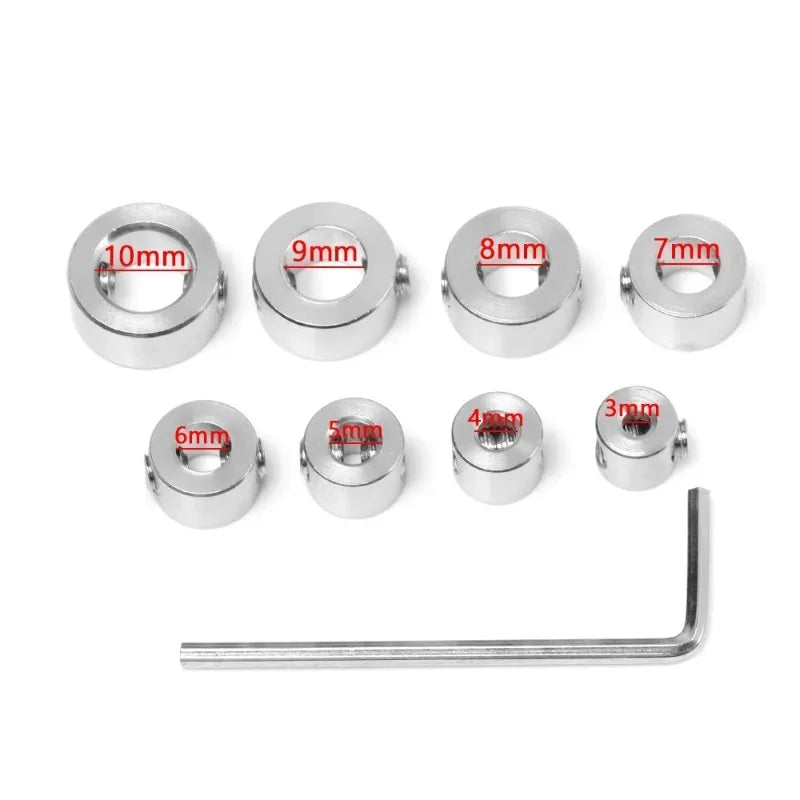 Drill Stop Collar Set 3mm–10mm | Stainless Steel Depth Ring Drill Stop Collar Set Axl