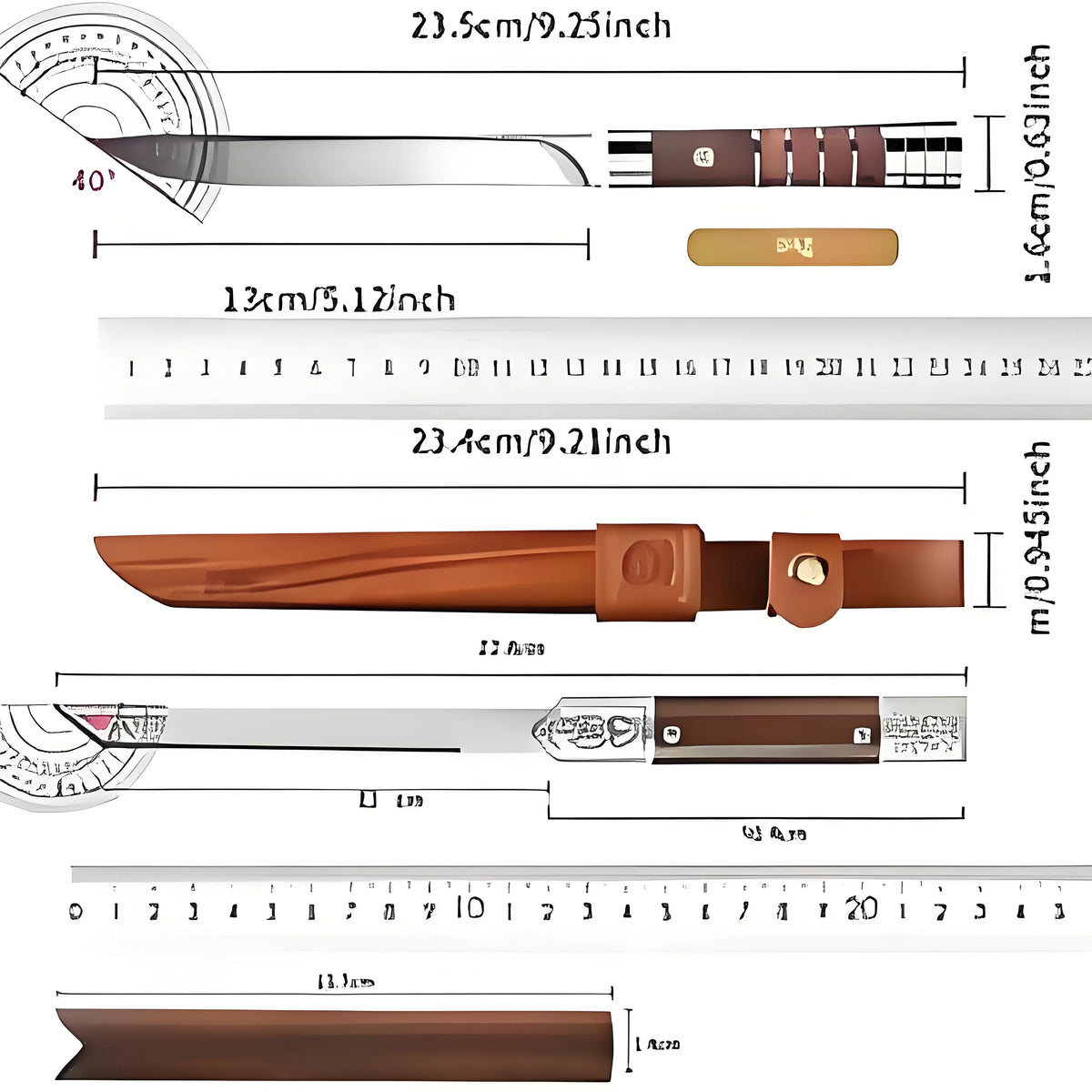 Professional Stainless Steel Kitchen Knife with Leather Sheath Kitchen Knife Axl