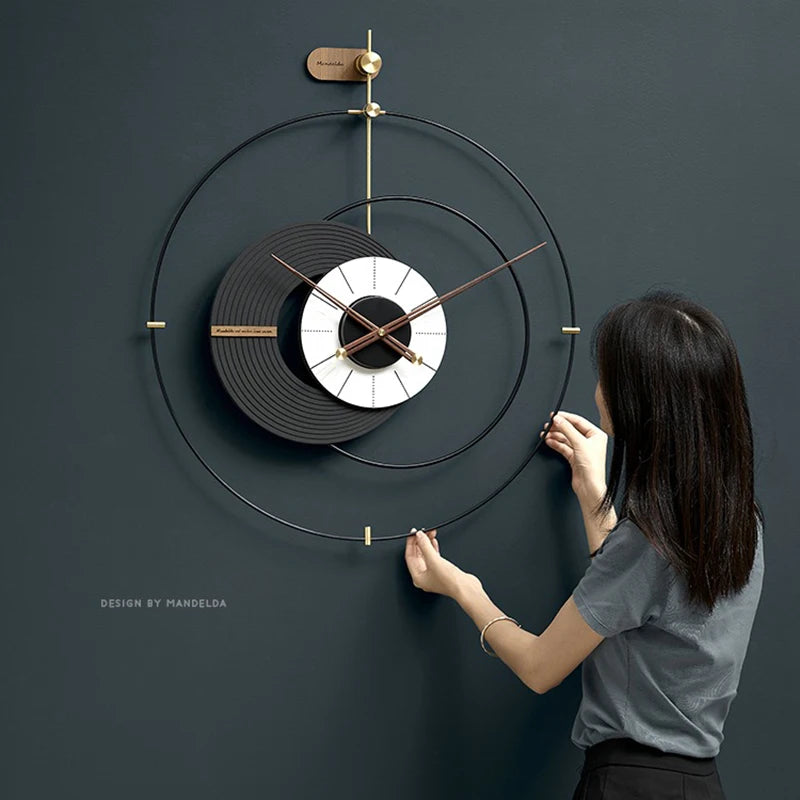 Large 3D Wood Wall Clock – 60cm Silent Quartz Home Decor Wood Wall Clock Axl