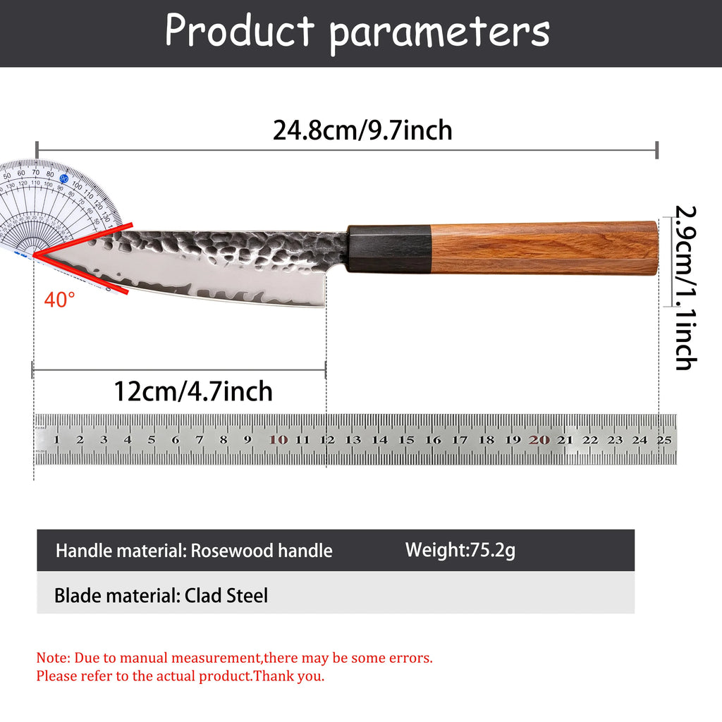 Hand Hammered Japanese Kiritsuke Chef Knife – Stainless Steel Japanese Chef Knife Axl