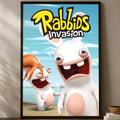 Rabbids Invasion Self-Stick Wall Poster – Waterproof HD Decor Wall Art Poster Axl White08 40X50cmNoframe