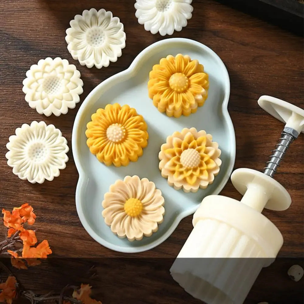 Mooncake Mold – Sakura Flower Stamp & Fondant Cake Tool Baking Mold Axl G 4pcs