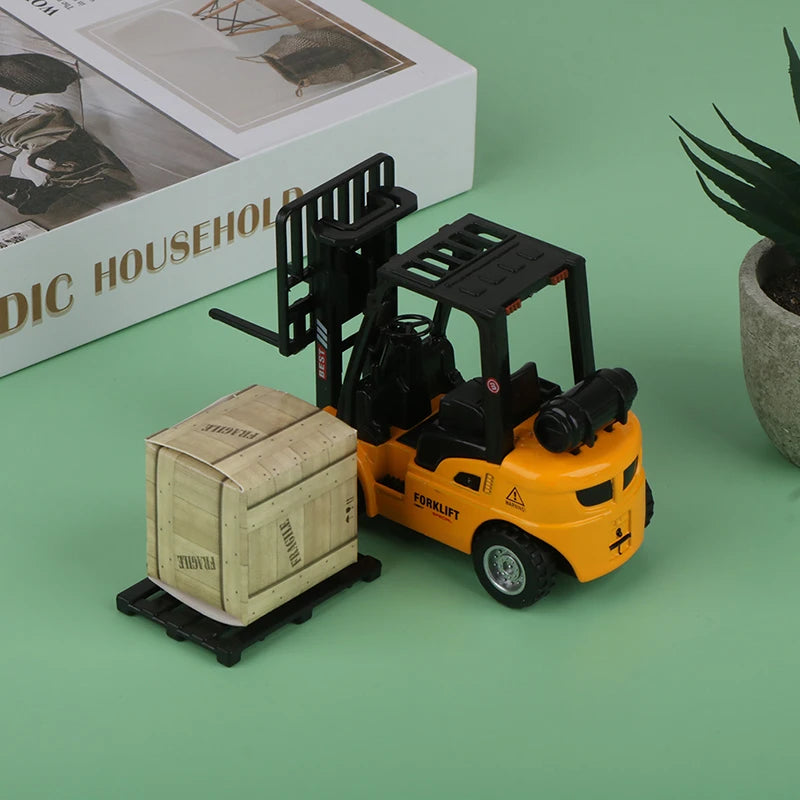 Die-Cast Alloy Forklift Toy with Cargo Pallet | Kids Gift Die-Cast Toy Vehicle Axl