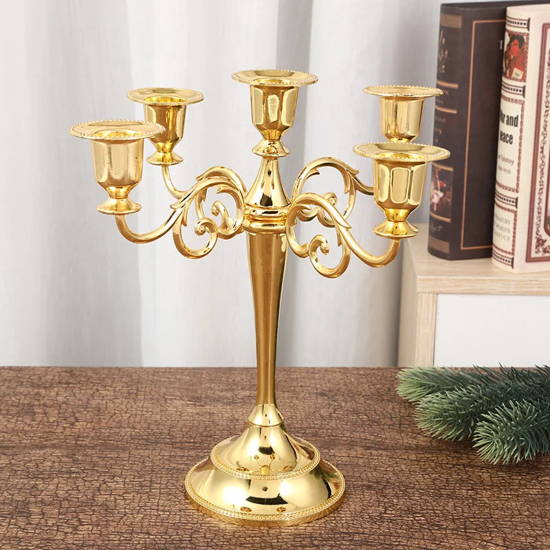 Modern Elegant Candlestick Holder – Vintage Luxury Home Decor Candlestick Holder Axl Gold-5 Heads