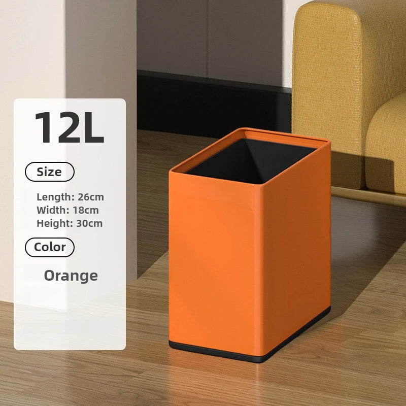 Stainless Steel Trash Can 12L – Modern Open-Top Waste Bin Stainless Waste Bin Axl Orange