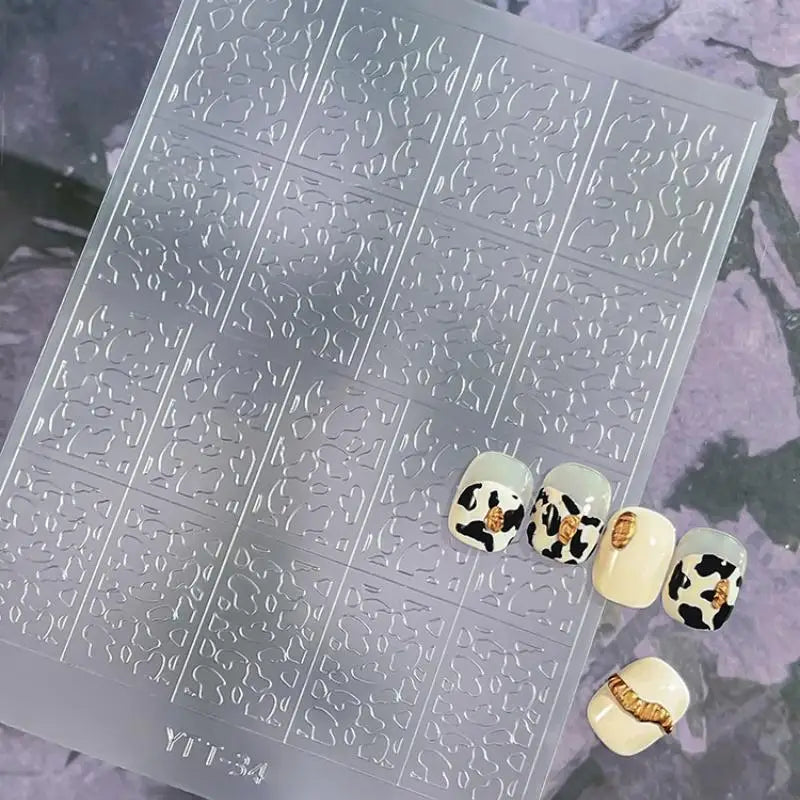 Hollow French Nail Stickers – Heart & Butterfly Nail Art Decals