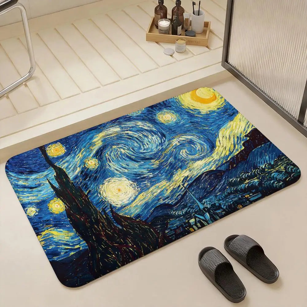 Vincent van Gogh Flannel Floor Mat – Non-Slip Indoor Rug Decorative Floor Mat Axl