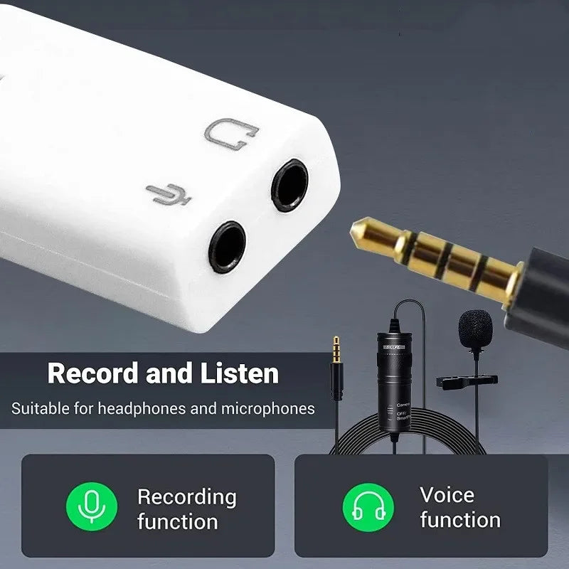 USB External Sound Card – 3.5mm Headphone & Mic Adapter USB Sound Card Axl