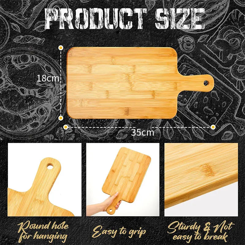 Bamboo Cutting Board with Handle – Large Wooden Serving Board Bamboo Cutting Board Axl