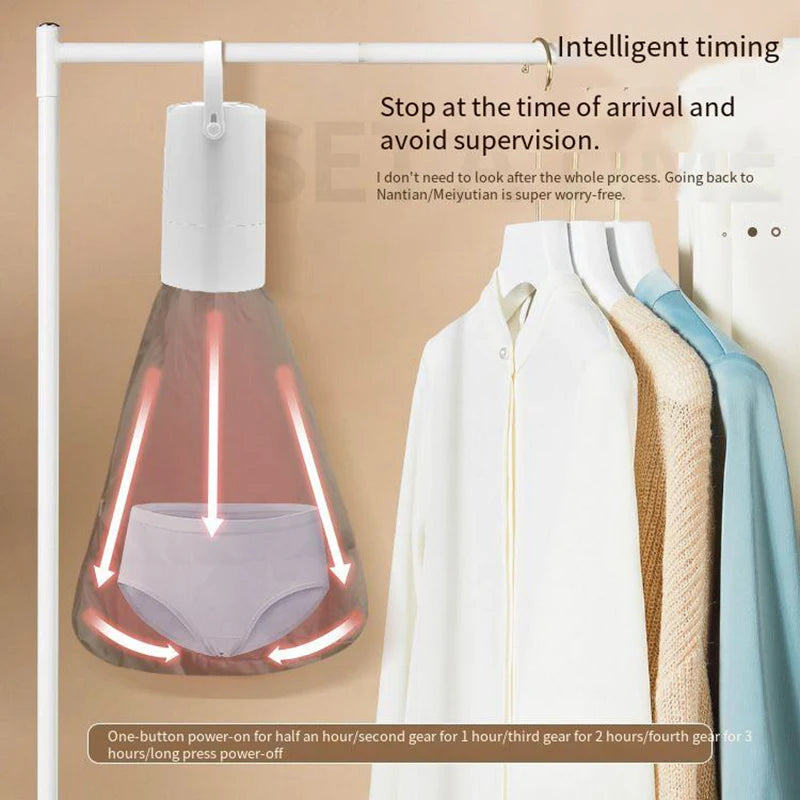 Mini Portable Clothes Dryer with Cloth Bag & Telescopic Tube Portable Clothes Dryer Axl