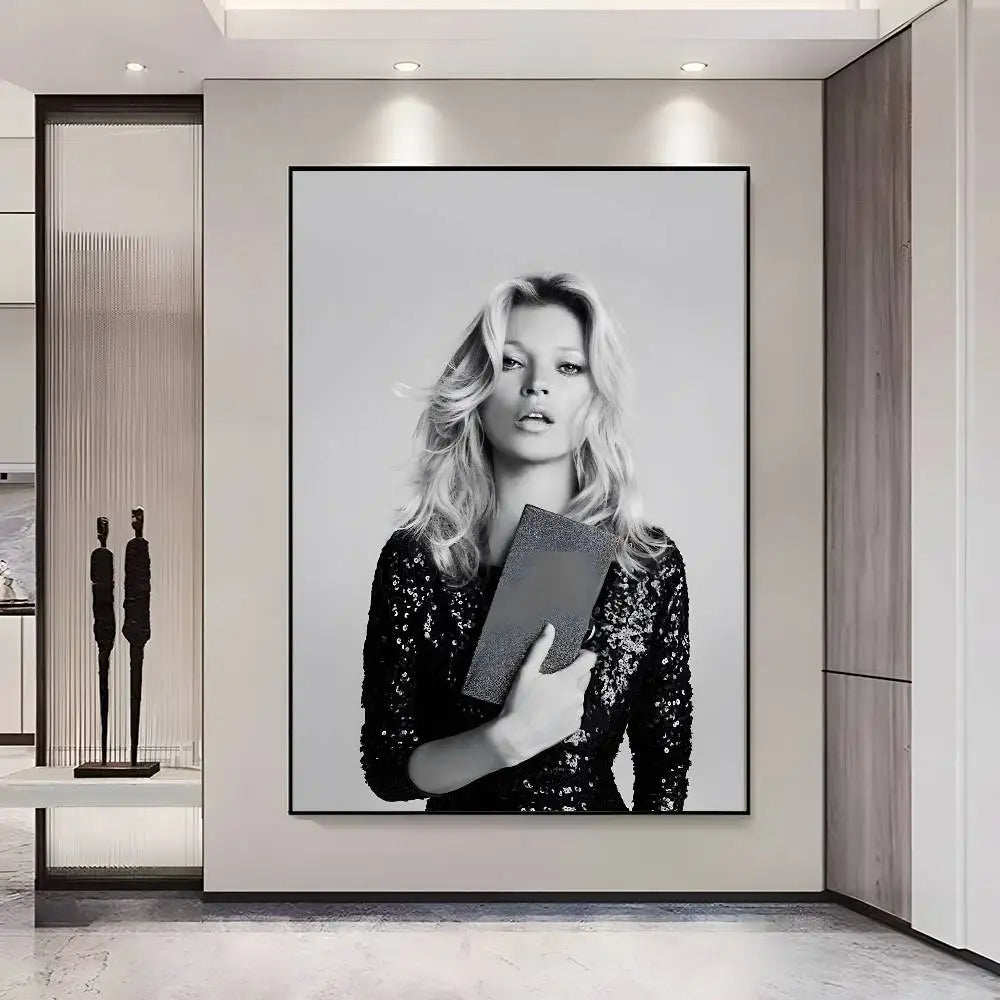 Kate Moss Fashion Art Poster – Self-Adhesive Waterproof Wall Decor Wall Art Poster Axl z3 15X20cmNoframe