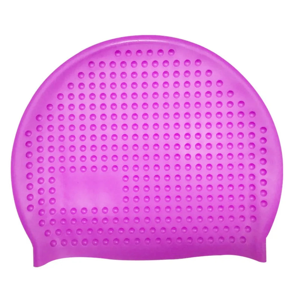 Non-Slip Silicone Swim Cap – Plus Size Waterproof Bathing Cap Silicone Swim Cap Axl Purple