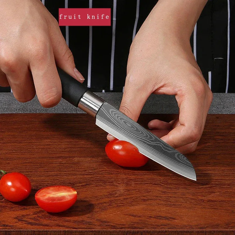 Damascus Pattern Chef Knife – Sharp Stainless Steel Kitchen Blade Chef Kitchen Knife Axl Fruit knife