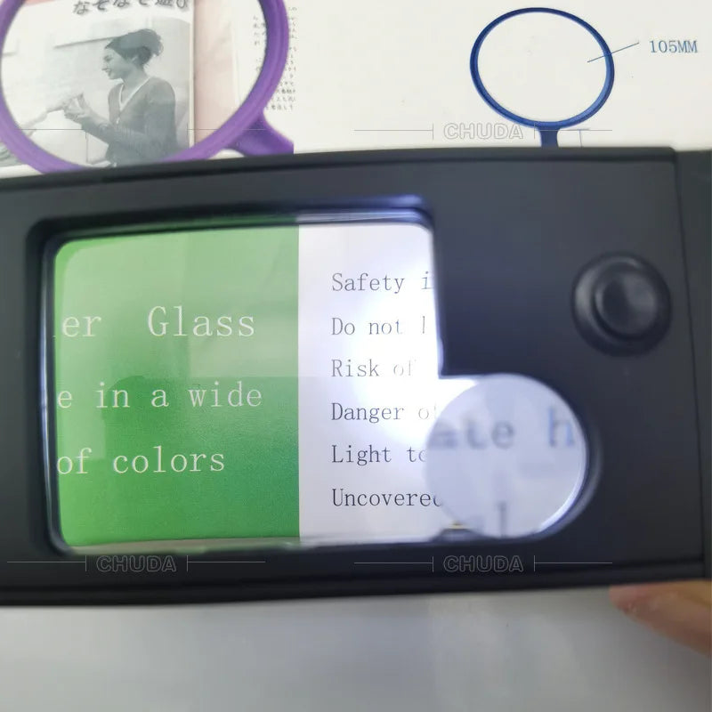 3X 10X 55X Handheld Magnifying Glass with LED & UV Light Handheld Magnifier Loupe Axl th-515