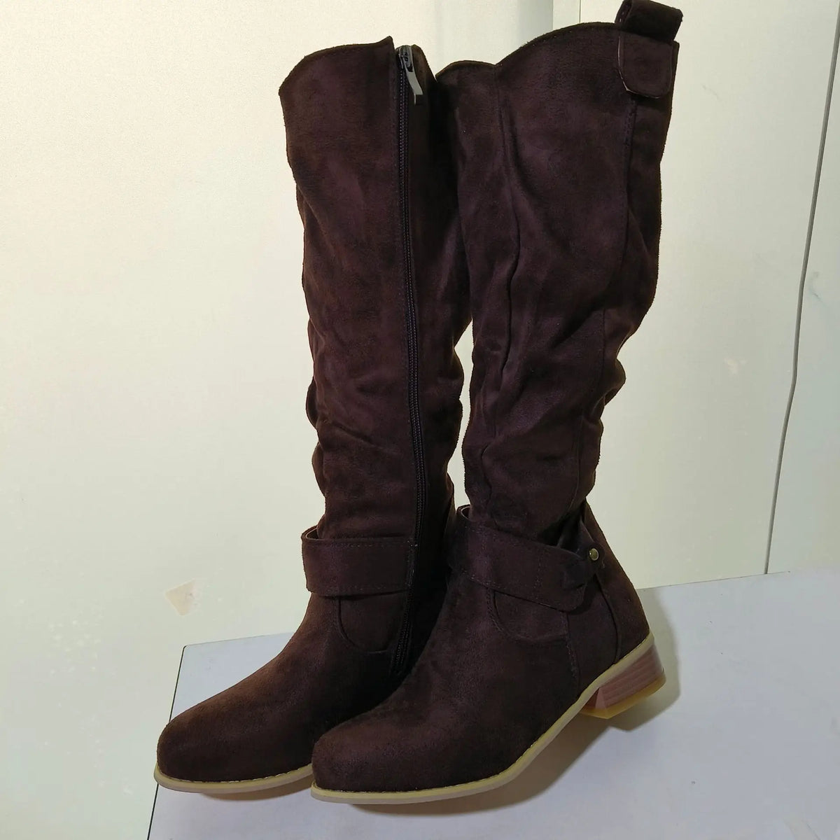 Women's Suede Ankle Boots – Low Heel Western Cowboy Booties Women's Ankle Boots Axl