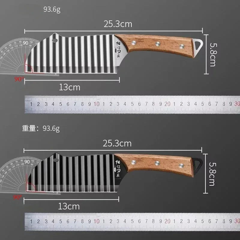 PLYS Stainless Steel Wavy Blade Potato Cutter & Veg Chopper Vegetable Chopper Knife Axl