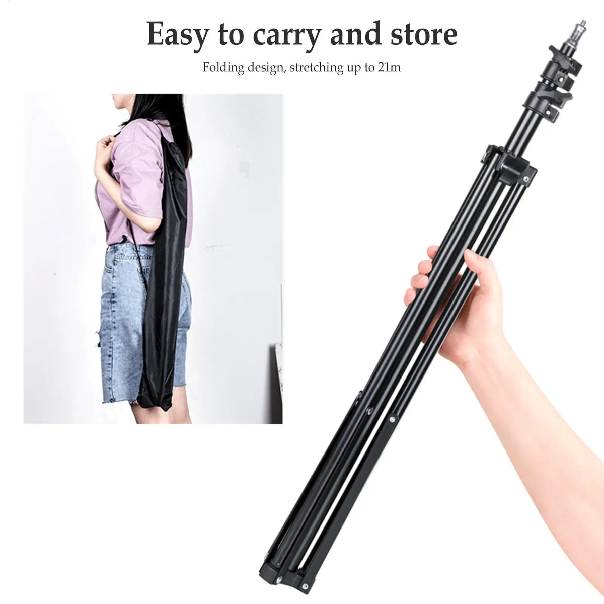 2M Titanium Alloy Tripod Stand – Adjustable Studio & Travel Photography Tripod Stand Axl