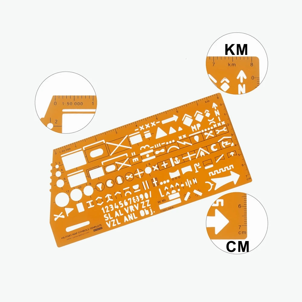 Translucent Drawing Template Ruler – Plastic Stencil Layout Tool Drawing Stencil Template Axl