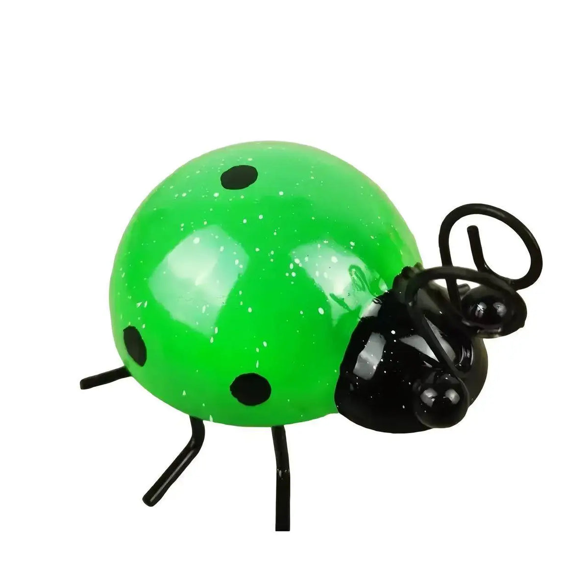 Mini Metal Ladybug Beetle Garden Fence Hanger Wall Ornament Garden Figurine Axl green