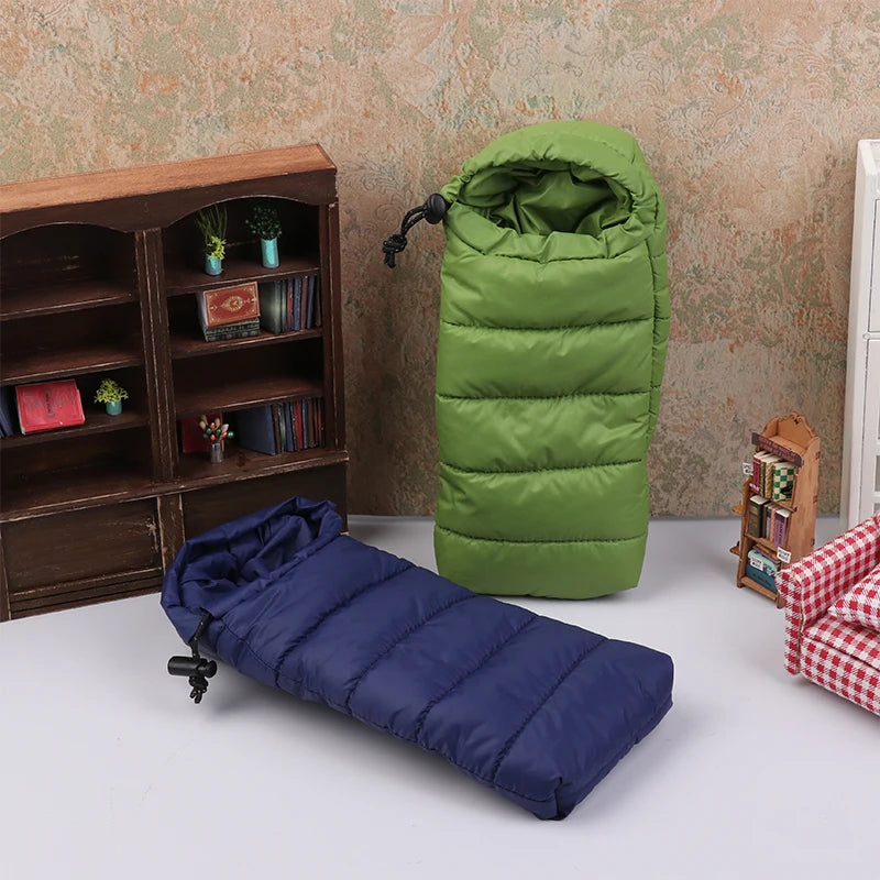 Miniature Dollhouse Sleeping Bag – Camping Scene Accessory Dollhouse Accessory Axl