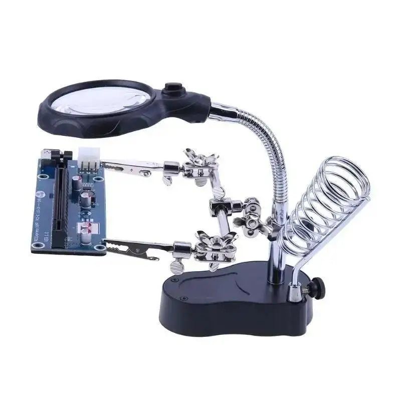 Desktop LED Magnifier with Clamp – Soldering & Inspection Loupe Desktop Magnifier Loupe Axl