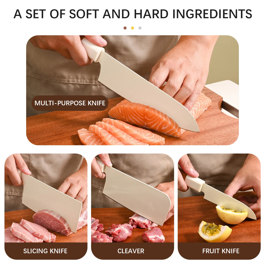 PLYS Ceramic Chef Knife Set – Sharp Blade & Wooden Handle Ceramic Chef Knife Axl