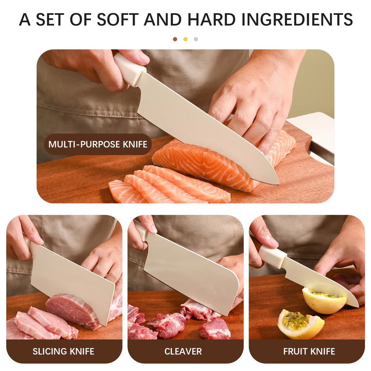 PLYS Ceramic Chef Knife Set – Sharp Blade & Wooden Handle Ceramic Chef Knife Axl