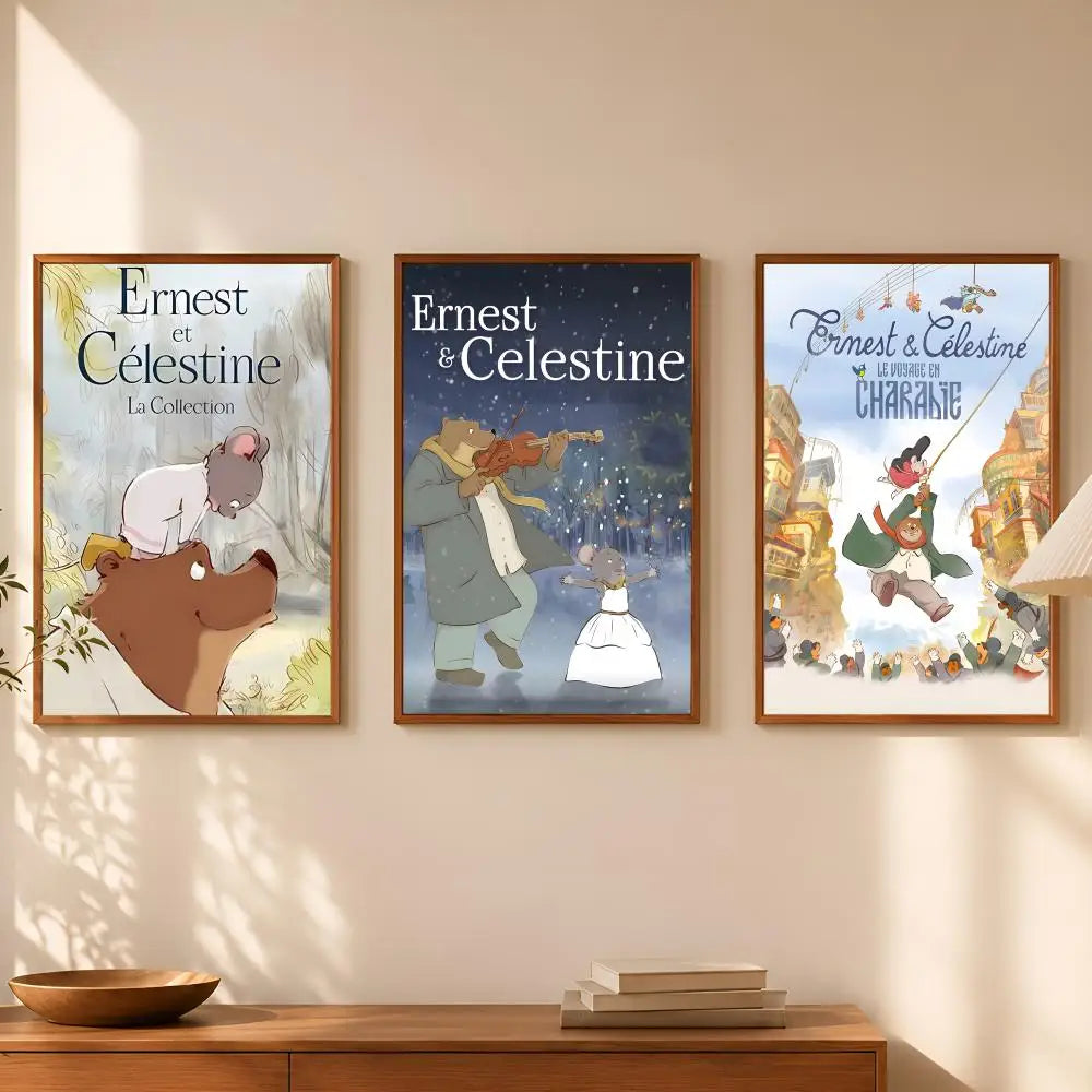 Ernest & Celestine HD PVC Self-Stick Wall Art Poster Wall Art Poster Axl
