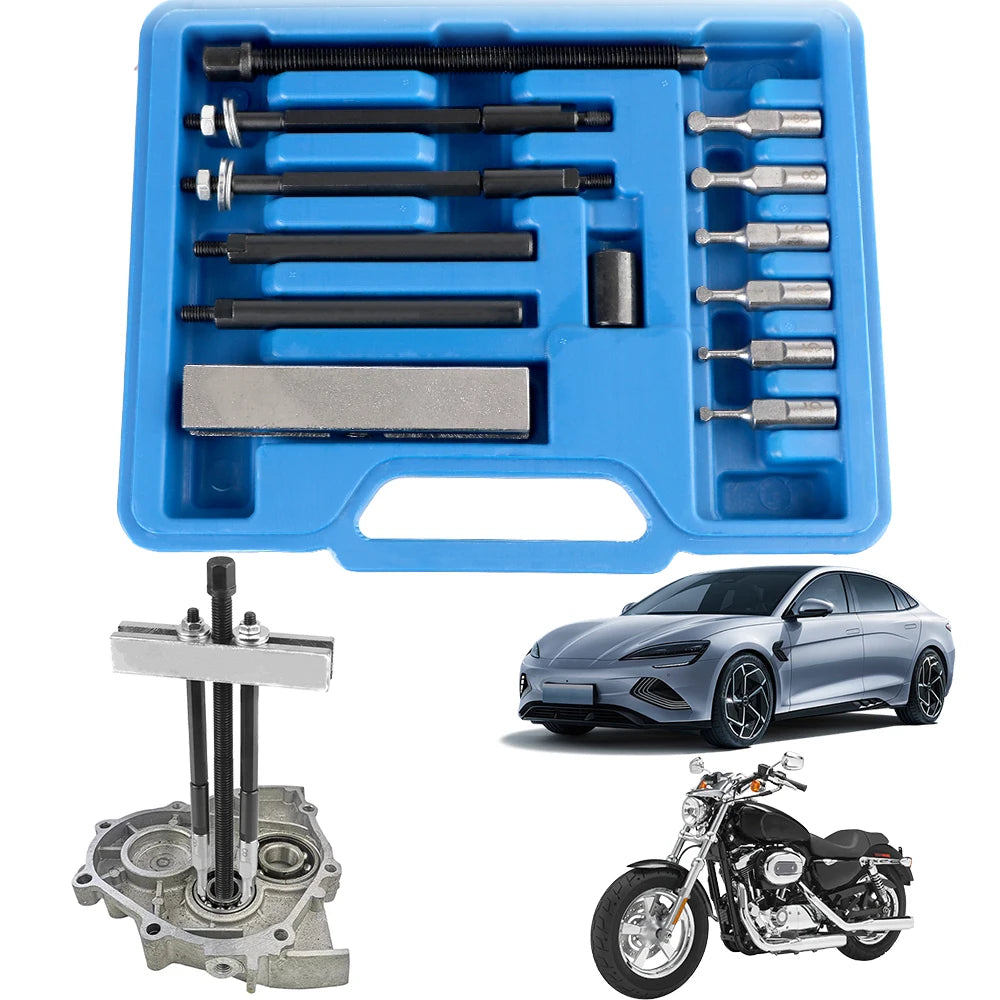13-Pc Embedded Bearing Remover Set | ISO 6004–6302 Tool Kit Bearing Removal Kit Axl