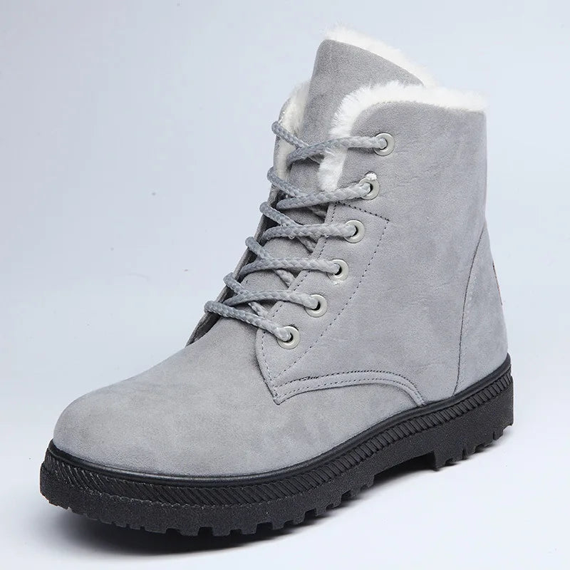 Women's Warm Snow Boots – Suede Ankle Boots Non-Slip Women's Snow Boots Axl GRAY 43