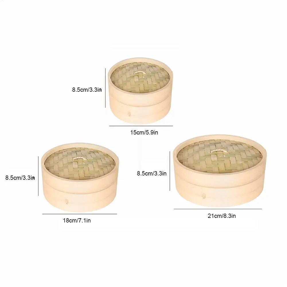 Bamboo Double-Layer Steamer Basket – Dumplings & Buns Bamboo Steamer Basket Axl