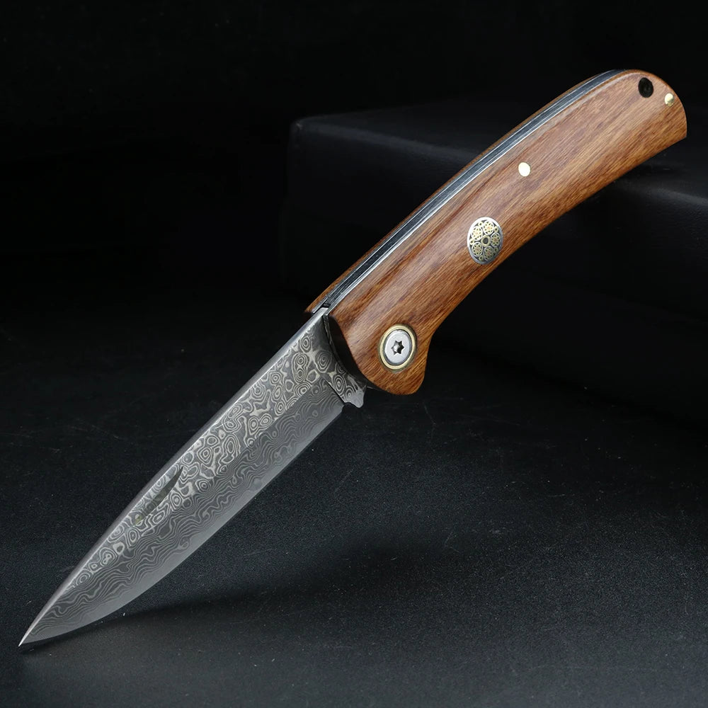 XUAN FENG Damascus Folding Knife – D2 Carbon Steel, 58–61 HRC Folding Pocket Knife Axl Default Title