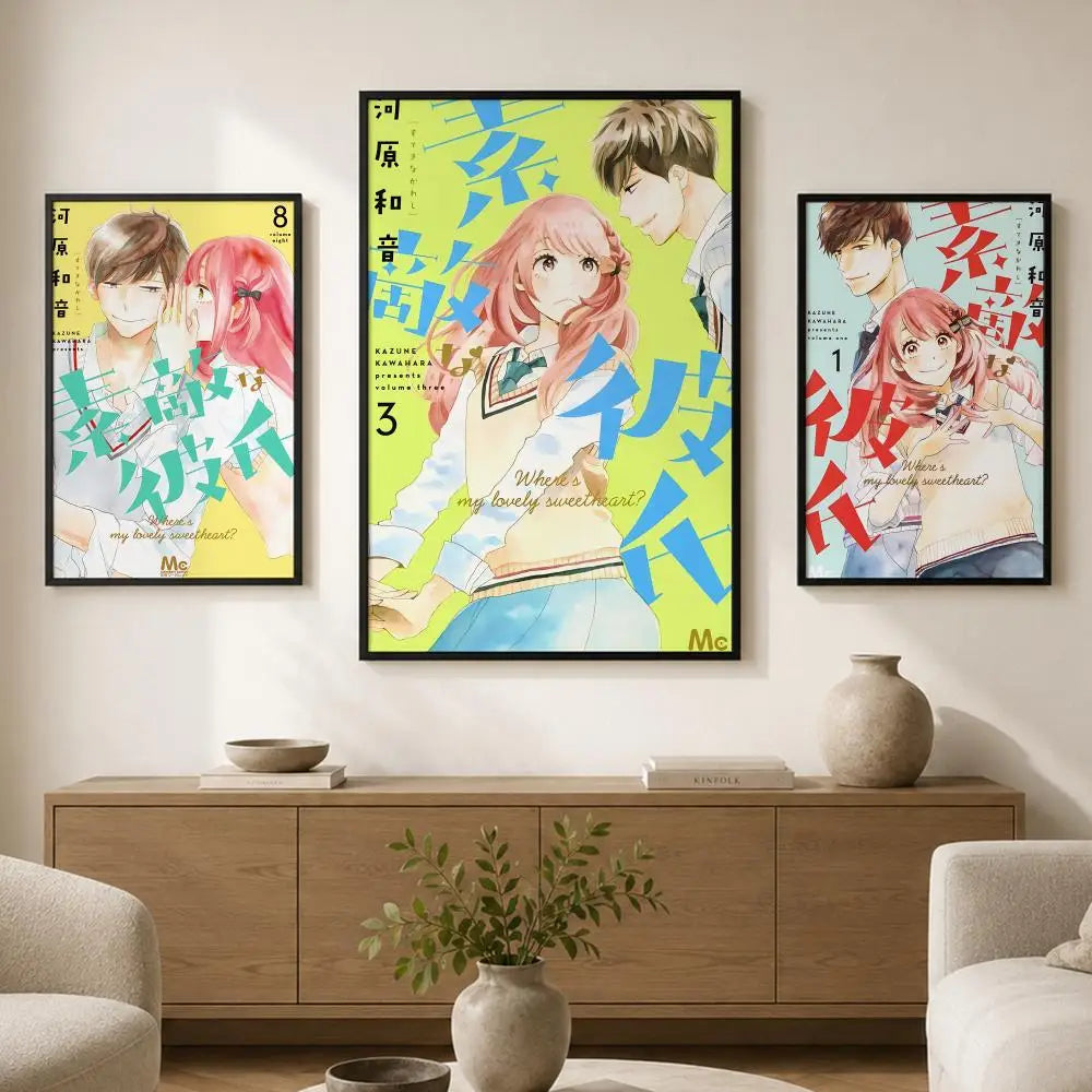 Suteki na Kareshi Anime Poster – HD Self-Adhesive Wall Art Anime Wall Poster Axl