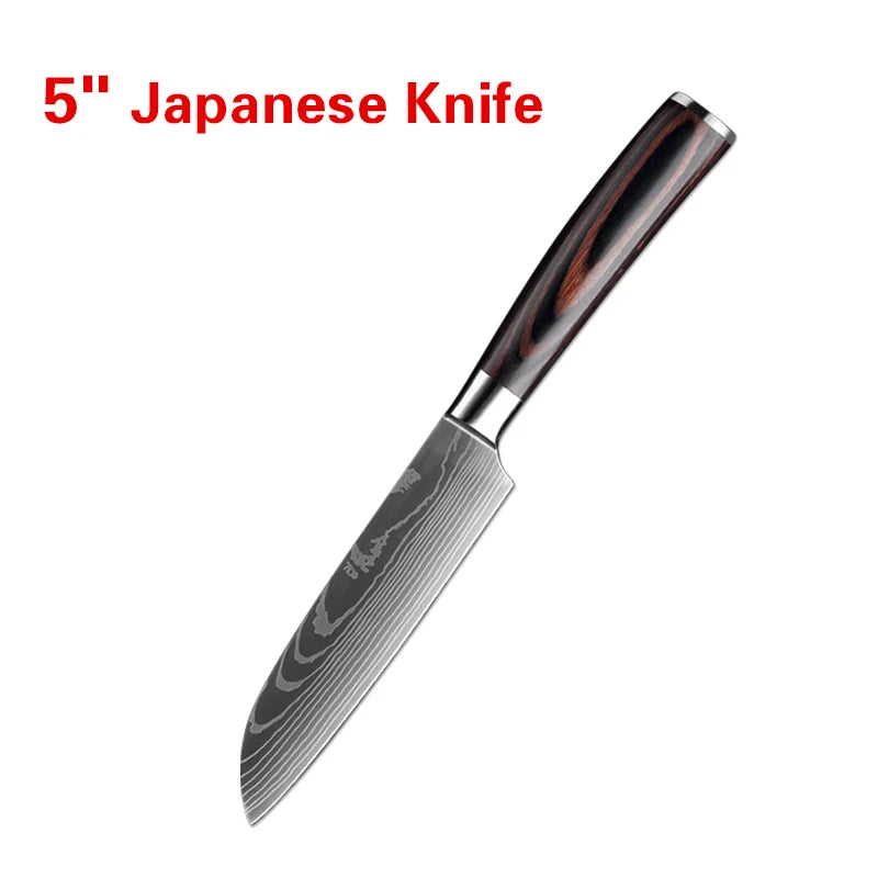 InLeung Damascus Chef Knife – Sharp Wood Handle Kitchen Knife Damascus Chef Knife Axl 5inch Japanese knife