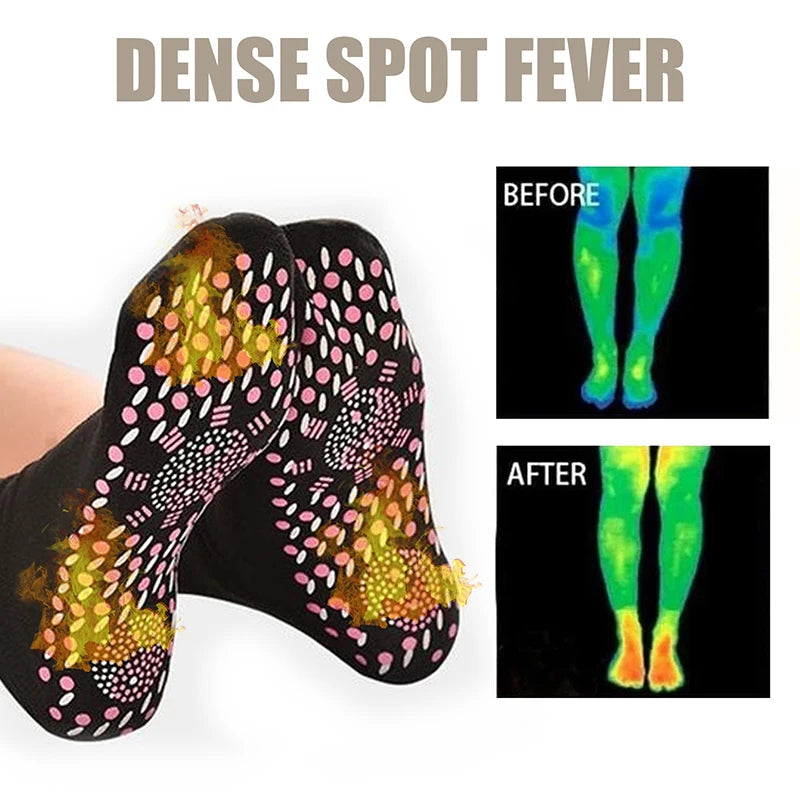 Tourmaline Self-Heating Foot Massage Socks | Unisex 1 Pair Therapeutic Massage Socks Axl