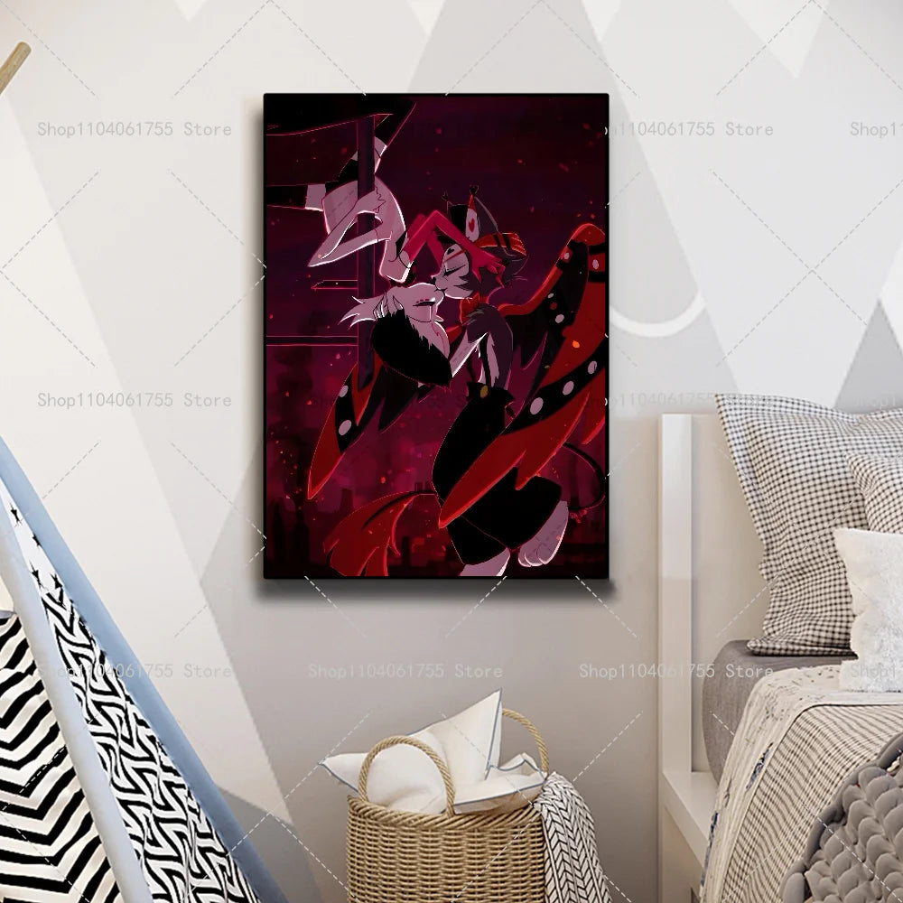 Hazbin Hotel Angel Dust Alastor Waterproof Wall Poster Sticker Wall Art Poster Axl