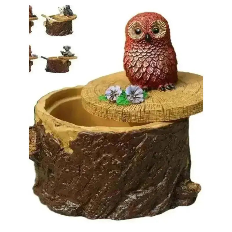 Resin Ashtray with Lid – Animal Statue Cigar Ash Holder Decor Decorative Ashtray Axl