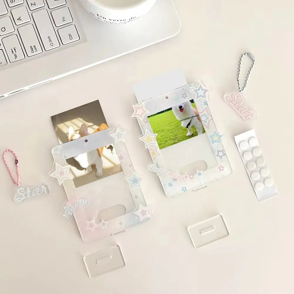 Korean Acrylic Idol Card Holder – Polaroid Photo Display Stand Acrylic Card Holder Axl