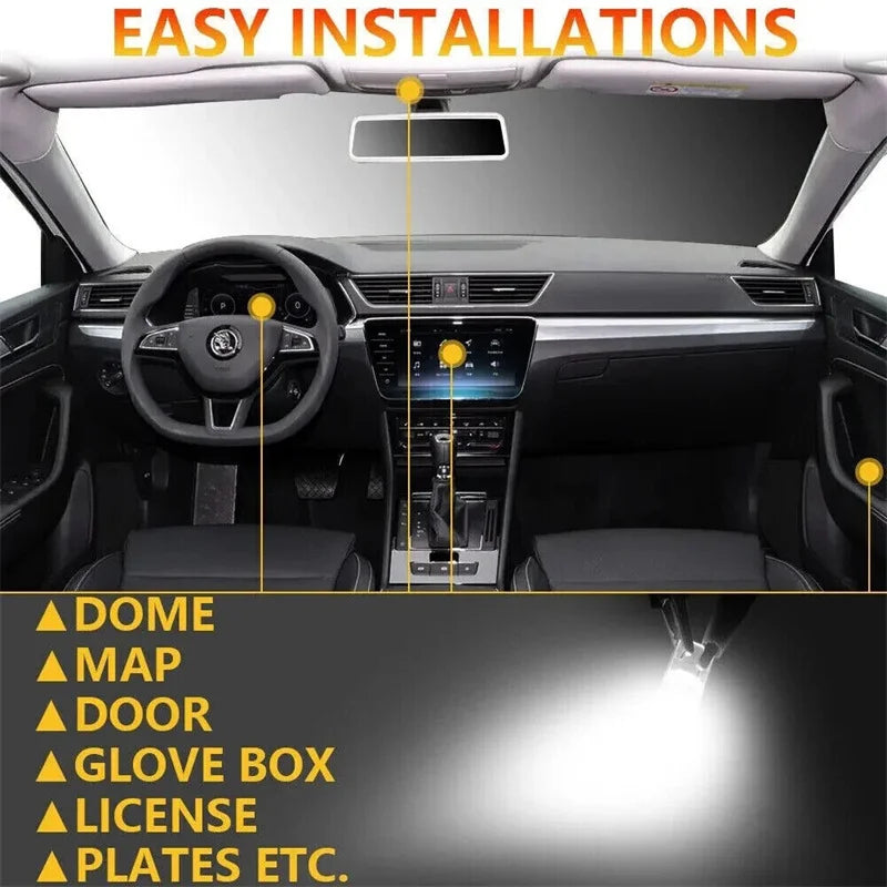 T10 W5W COB LED Bulb 6000K – License Plate & Dome Light 12V Automotive LED Bulb Axl