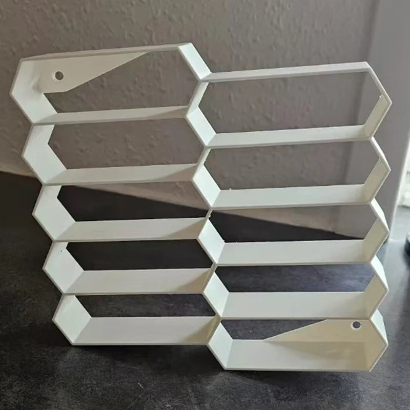 10-Grid 3D Printed Car Model Display Rack & Storage Case Model Car Display Rack Axl White